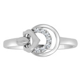 Dainty Modern Abstract Ring Cubic Zirconia White Gold 14k [R110-058]