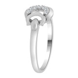 Dainty Modern Abstract Ring Cubic Zirconia White Gold 14k [R110-058]