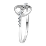 Dainty Modern Abstract Ring Cubic Zirconia White Gold 14k [R110-059]