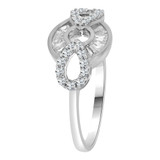 Modern Abstract Ring Cubic Zirconia White Gold 14k [R110-066]