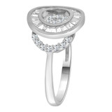 Modern Abstract Ring Cubic Zirconia White Gold 14k [R110-067]