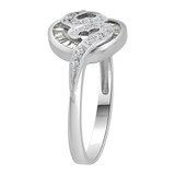 Modern Abstract Ring Cubic Zirconia White Gold 14k [R110-068]