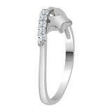 Dainty Modern Abstract Star Ring Cubic Zirconia White Gold 14k [R110-070]