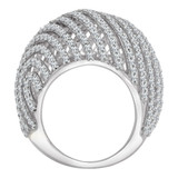 Large Domed Ring Cubic Zirconia White Gold 14k [R111-060]
