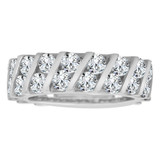 Eternity Band Ring Cubic Zirconia Size 4 White Gold 14k [R112-014]