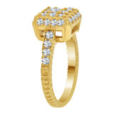 Modern Ring Cubic Zirconia Yellow Gold 14k [R112-015]