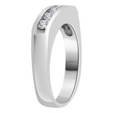 Band Ring Cubic Zirconia. White Gold 14k [R112-063]