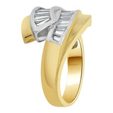 Modern Abstract Ring Cubic Zirconia Yellow Gold 14k [R113-020]