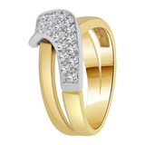 Modern Abstract Ring Cubic Zirconia Yellow Gold 14k [R113-024]