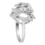 Heart Rose 15 Anos Quinceanera Ring Cubic Zirconia White Gold 14k [R114-028]