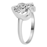 Heart Dolphin 15 Anos Quinceanera Ring White Gold 14k [R114-030]