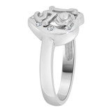 Heart Rose 15 Anos Quinceanera Ring Cubic Zirconia White Gold 14k [R114-031]