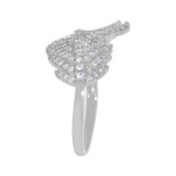 Leaf Lady Ring Cubic Zirconia White Gold 14k [R115-070]