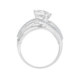 Lady Engagement Ring Cubic Zirconia White Gold 14k [R115-081]