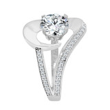 Lady Engagement Ring Cubic Zirconia White Gold 14k [R115-082]