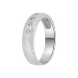 Elegant Classic Lady Band Ring Round Cubic Zirconia White Gold 14k [R116-056]