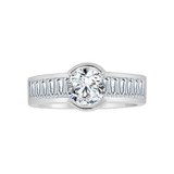 Modern Bridal Engagement Ring Cubic Zirconia White Gold 14k [R117-054]