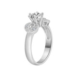 Classic Bridal Engagement Ring Cubic Zirconia White Gold 14k [R117-055]