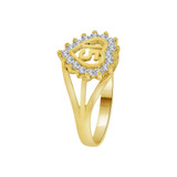 Small Heart 15 Anos Quinceanera Ring Cubic Zirconia Yellow Gold 14k [R123-003]