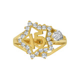 Star Design 15 Anos Quinceanera Ring Cubic Zirconia Yellow Gold 14k [R123-026]