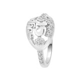15 Anos Quinceanera Oval Ring Cubic Zirconia White Gold 14k [R123-075]