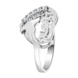 Heart and Dove 15 Anos Quinceanera Ring Cubic Zirconia White Gold 14k [R125-052]