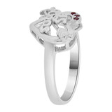 Double Heart and Arrow 15 Anos Quinceanera Ring Cubic Zirconia White Gold 14k [R125-053]