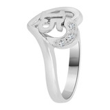 Heart 15 Anos Quinceanera Ring Cubic Zirconia White Gold 14k [R125-058]