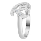 Mini Heart 15 Anos Quinceanera Ring Cubic Zirconia White Gold 14k [R125-059]