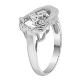 Heart and Rose 15 Anos Quinceanera Ring Cubic Zirconia White Gold 14k [R125-065]