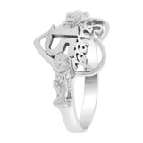 Heart and Rose Sweet 15 Anos Quinceanera Ring White Gold 14k [R125-072]