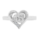 Mini Heart 15 Anos Quinceanera Ring Cubic Zirconia White Gold 14k [R126-063]