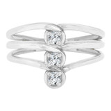 Classic 3 Layer Ring Cubic Zirconia Yellow Gold 14k [R128-068]