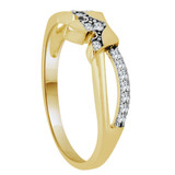 Mini Tiara Crown Ring Cubic Zirconia Yellow Gold 14k [R129-041]