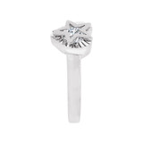 Star and Heart Ring Cubic Zirconia White Gold 14k [R129-055]