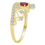 Crown Tiara Ring Cubic Zirconia Yellow Gold 14k [R129-088]