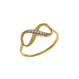 Infinity Ring Cubic Zirconia Yellow Gold 14k [R129-202]