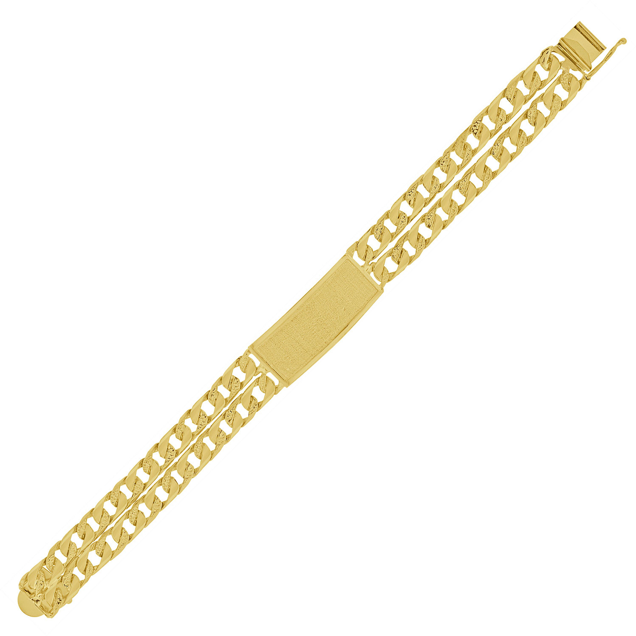 14k Yellow Gold Nugget Bracelet with a safety clasp — Dazzlers Inc