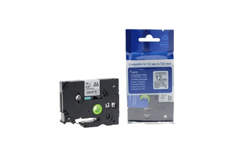 Brother Compatible TZ231 / TZe231 Black on White 12mm x 8m Label Tape - Pkt/6