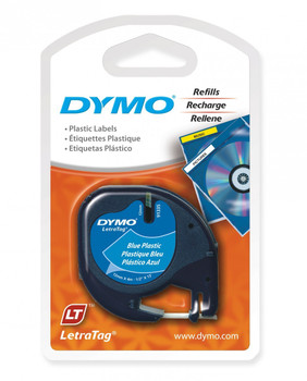 Dymo LetraTag Tape 91205 91335 12MM X 4M Blue Plastic