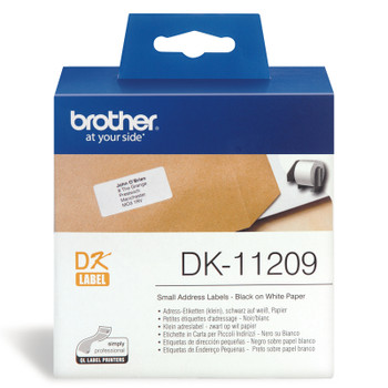 Brother DK-11209 Small Address Labels 29 x 62mm Roll of 800 Labels Brother DK-11209 Small Address Labels 29 x 62mm Roll of 800 Labels