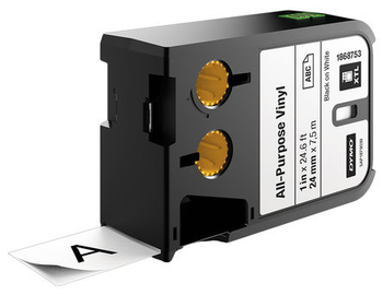 Dymo XTL All Purpose Vinyl Tape - Black on White