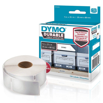 Dymo 1976200 Durable LabelWriter Labels 25mm x 89mm Roll of 100 Labels