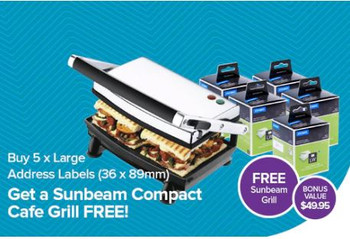Dymo LabelWriter 99012 Label & Sunbeam Compact Cafe Grill Combo