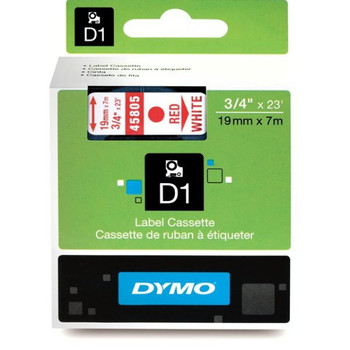 Dymo LabelManager D1 Tape 45805 19MM X 7M   Red on White S0720850