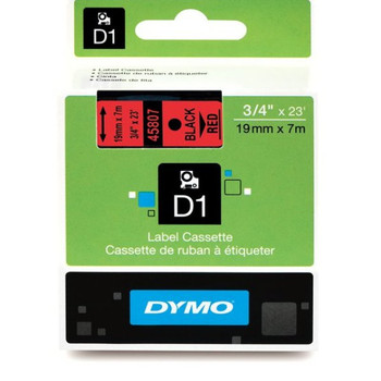 Dymo LabelManager D1 Tape 45807 19MM X 7M  Black on Red S0720870