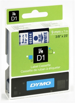 Dymo LabelManager D1 Tape 40914 9MM X 7M Blue on White S0720690