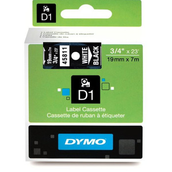 Dymo LabelManager D1 Tape 45811 19MM X 7M White on Black S0720910 Dymo LabelManager D1 Tape 45811 19MM X 7M White on Black S0720910