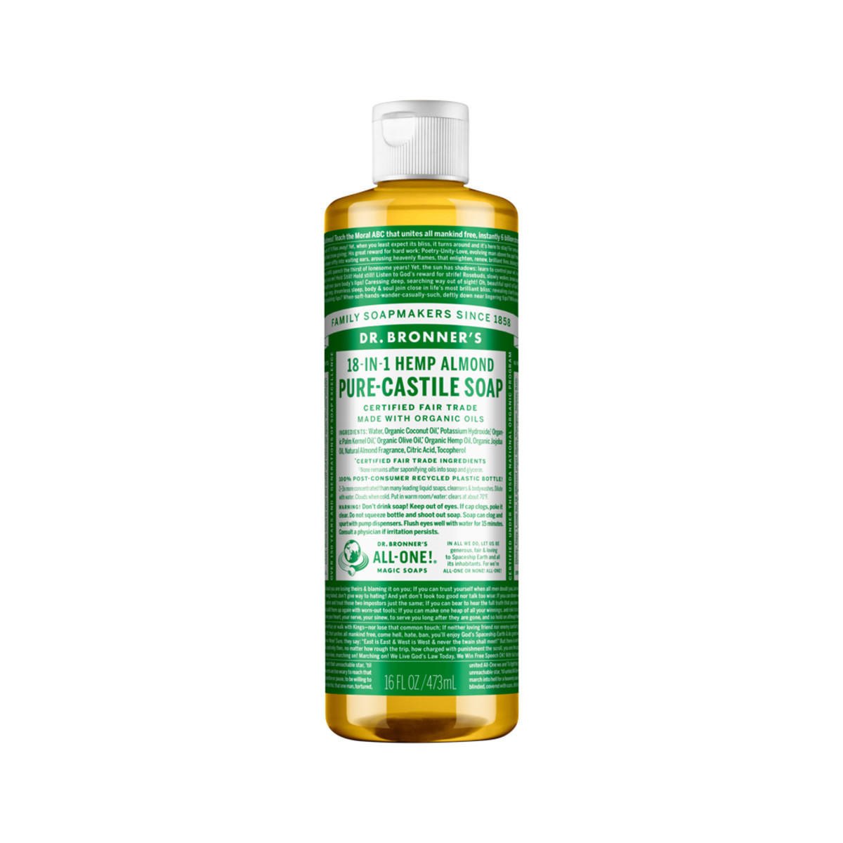 Buy Dr Bronner's Pure Castile Liquid Soap 473ml Almond