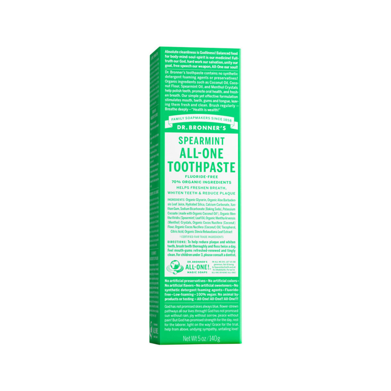 Shop Dr Bronner's All In One Toothpaste Spearmint 140g